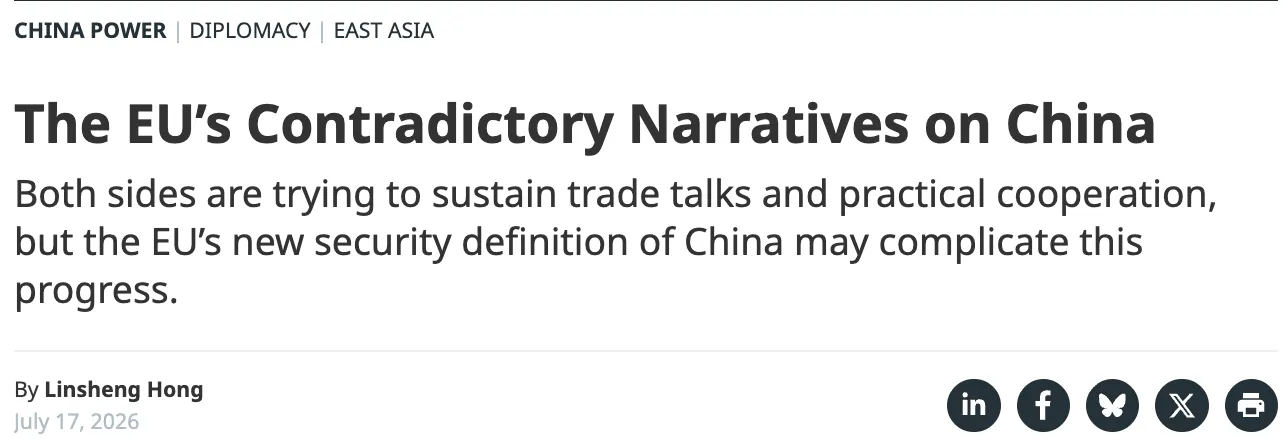 The EU's Contradictory Narratives on China