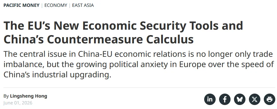 The EU's New Economic Security Tools and China's Countermeasure Calculus
