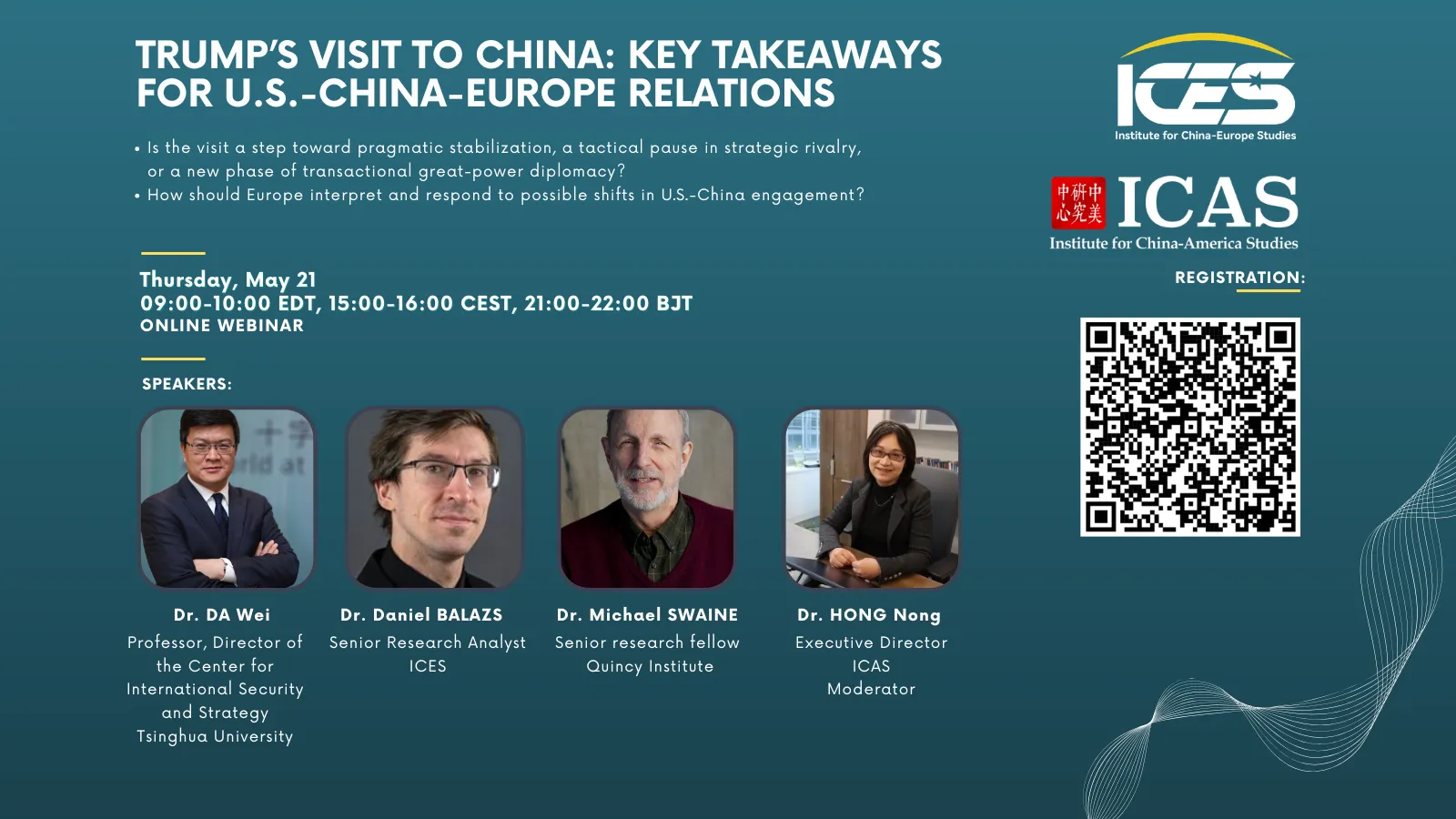 ICES and ICAS Webinar: Trump's Visit to China: Key Takeaways for U.S.-China-Europe Relations