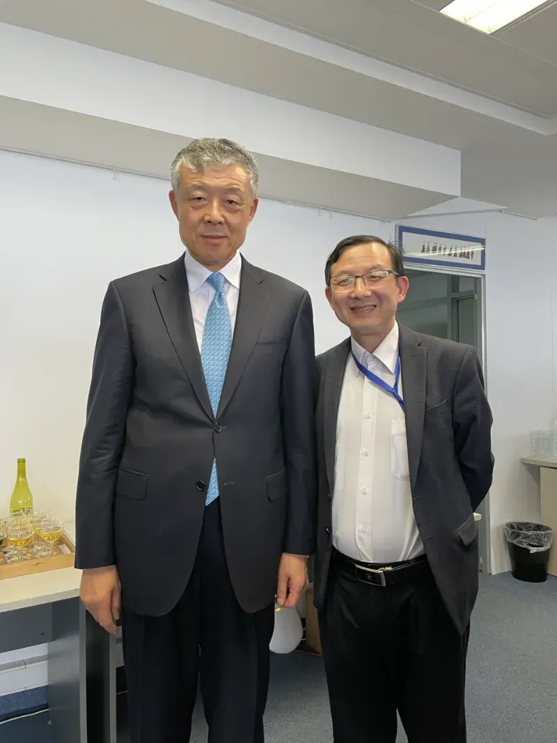 ICES Executive Director Yang Li with Chinese Diplomat Liu Xiaoming at the European Institute for Asian Studies (EIAS)