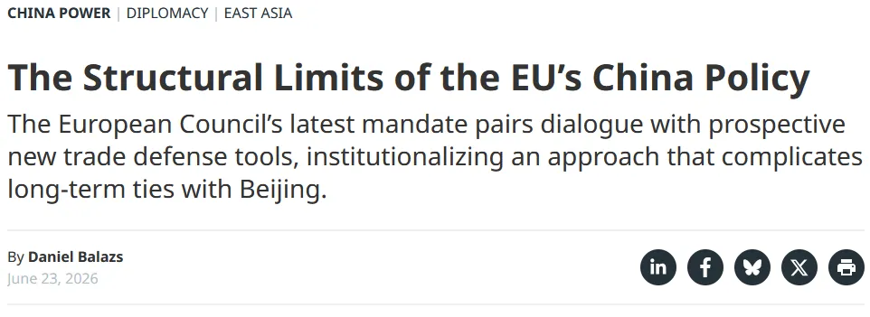 The Structural Limits of the EU's China Policy