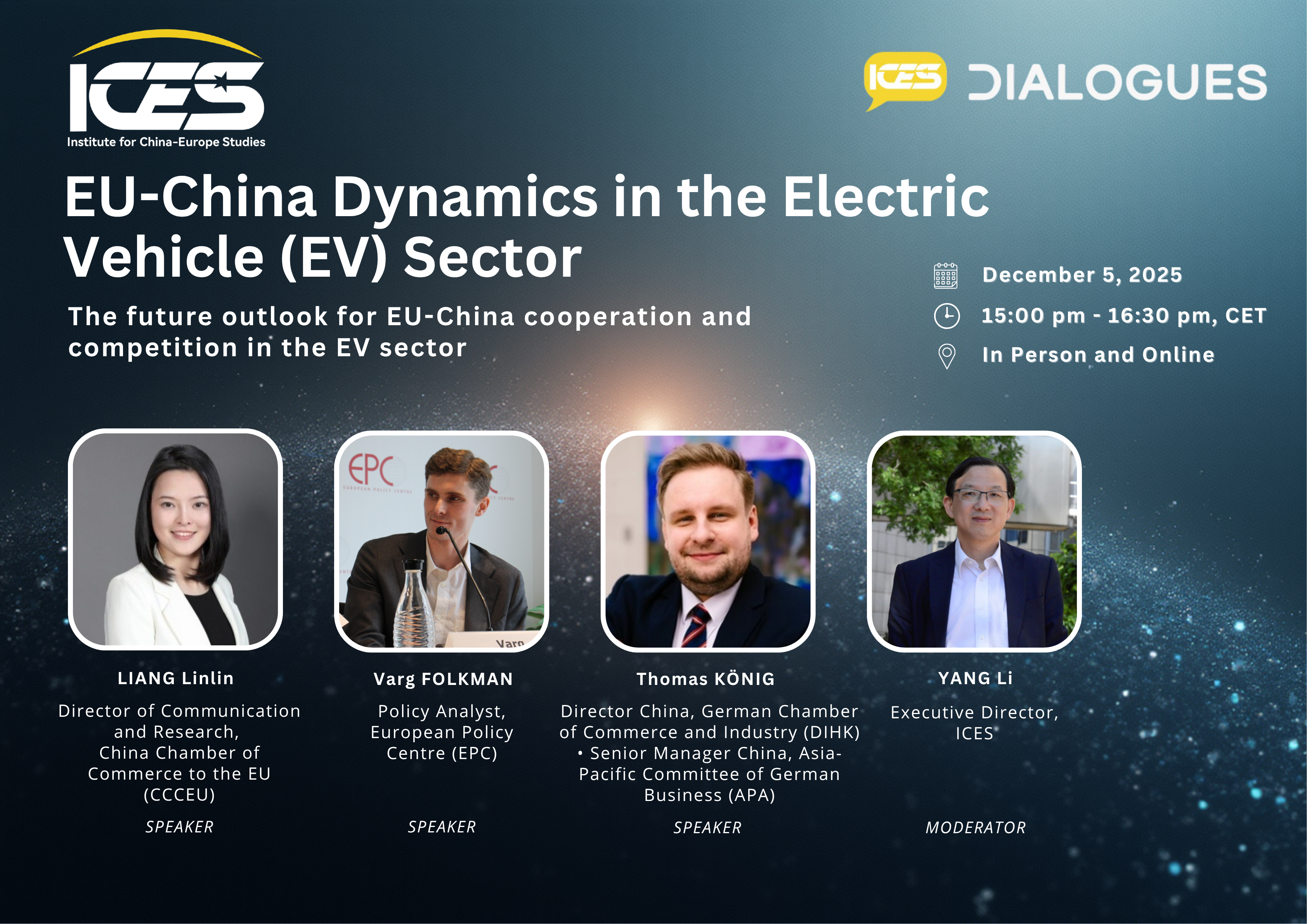 ICES Dialogues: EU-China Dynamics in the Electric Vehicle (EV) Sector”