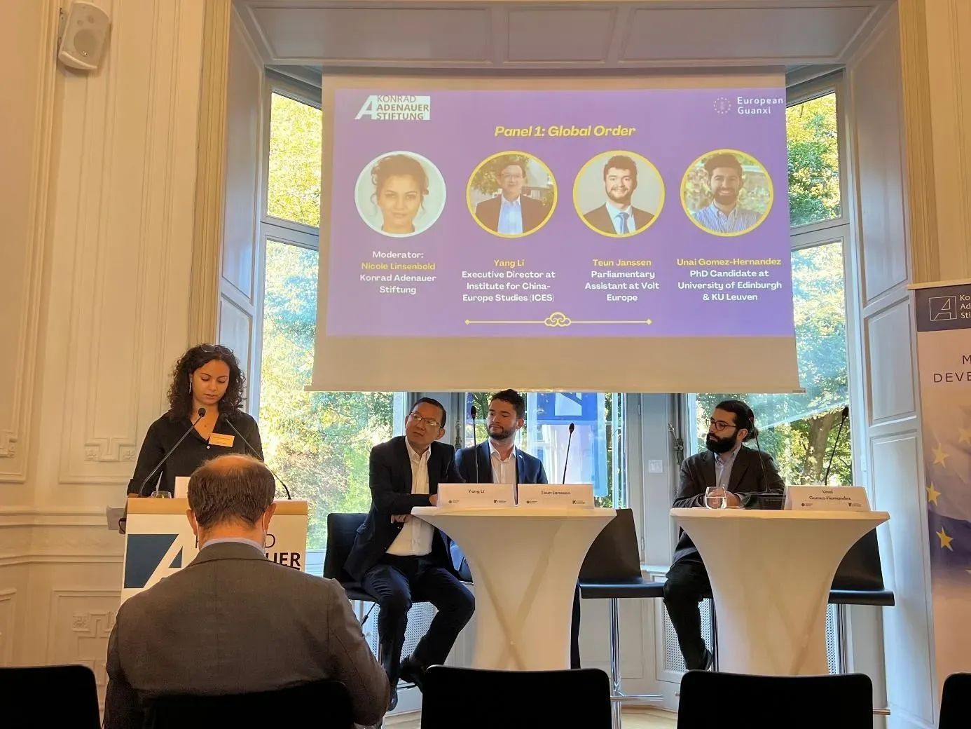 Li Yang speaking at European Guanxi’s European Guanxi Youth Conference, September 2025