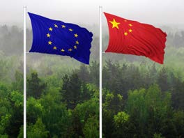 EU and China flags