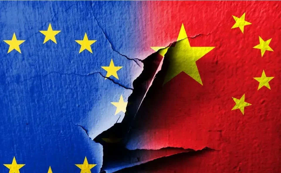 EU and China flags symbolizing trade disputes