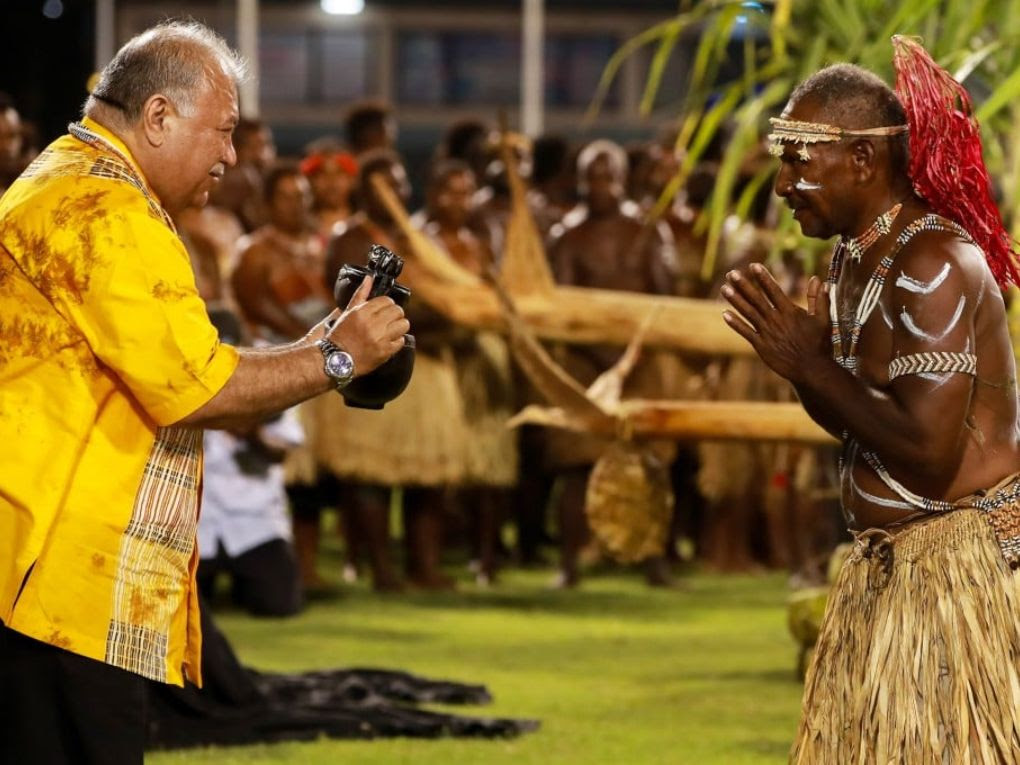 Pacific Islands Forum leaders in cultural ceremony