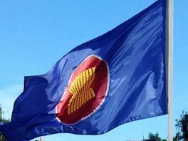 ASEAN flag waving