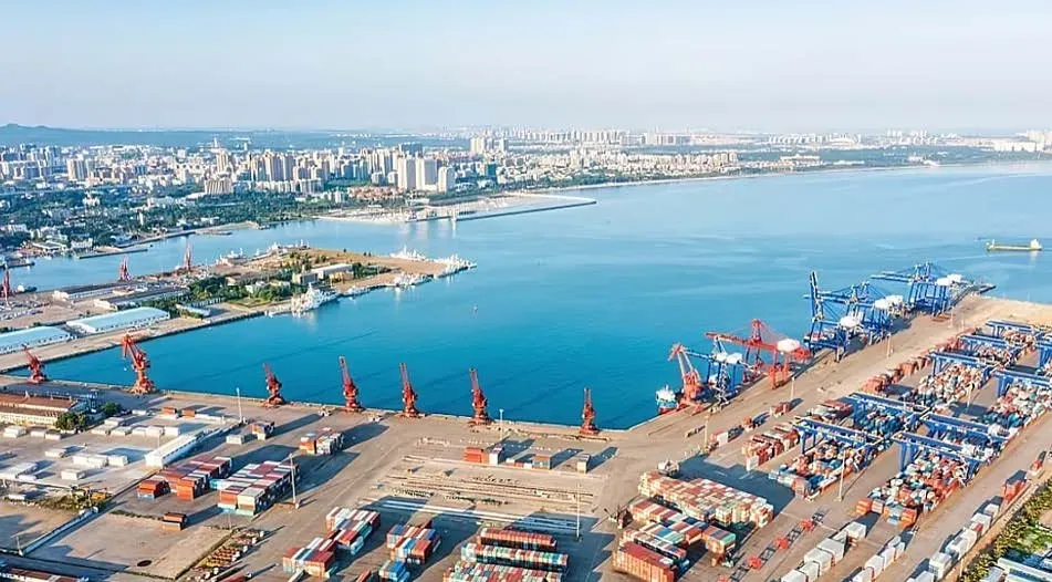 Aerial view of Hainan Free Trade Port and harbor
