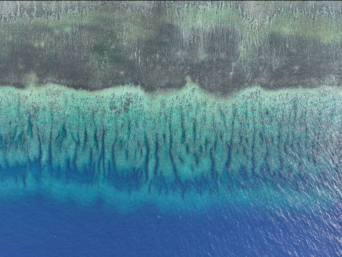 Aerial view of Huangyan Island coral reef