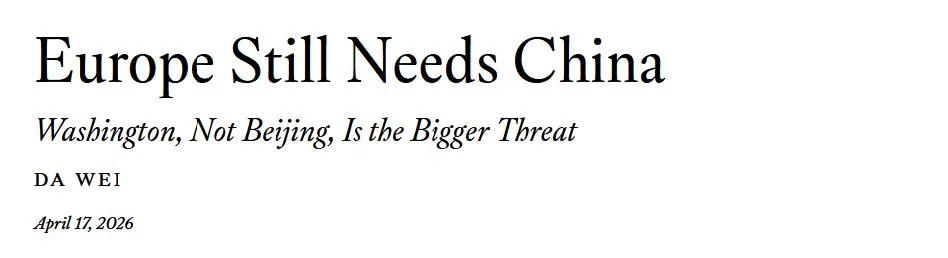 Europe Still Needs China