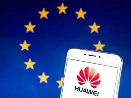 Huawei and EU flag