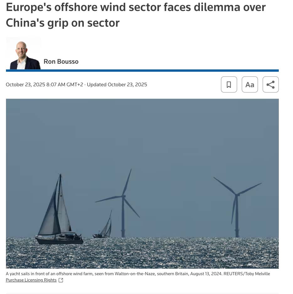 Offshore wind turbines at sea