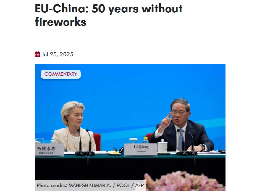EU–China 50 years without fireworks