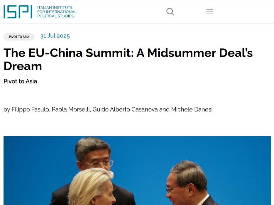 EU–China Summit – ISPI