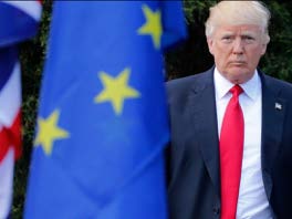 Trump and EU flags