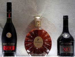 Bottles of French Cognac
