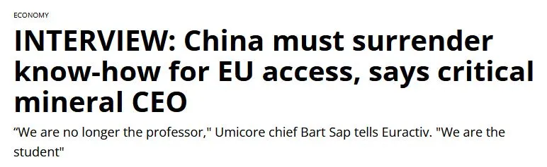 China must surrender know-how for EU access