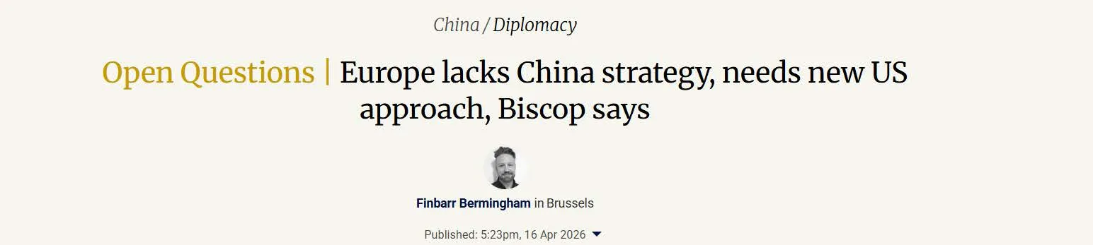 Europe lacks China strategy, needs new US approach, Biscop says