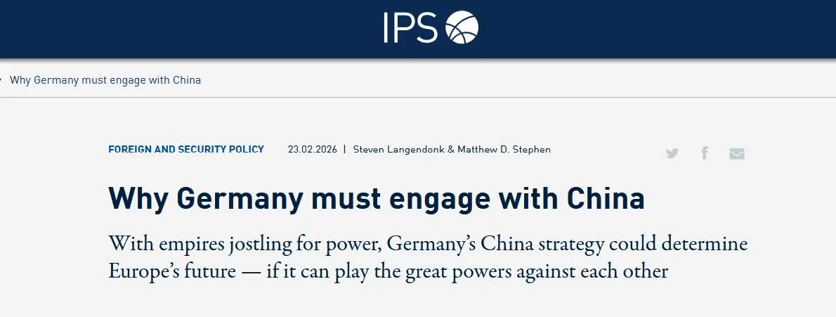 Why Germany must engage with China