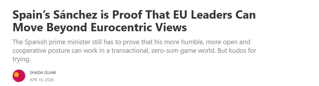 Spain's Sánchez is Proof That EU Leaders Can Move Beyond Eurocentric Views
