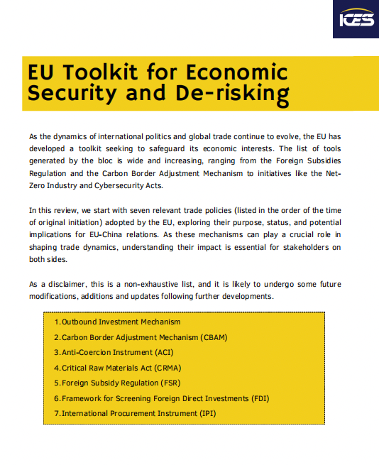 EU Toolkit for Economic Security and De-risking