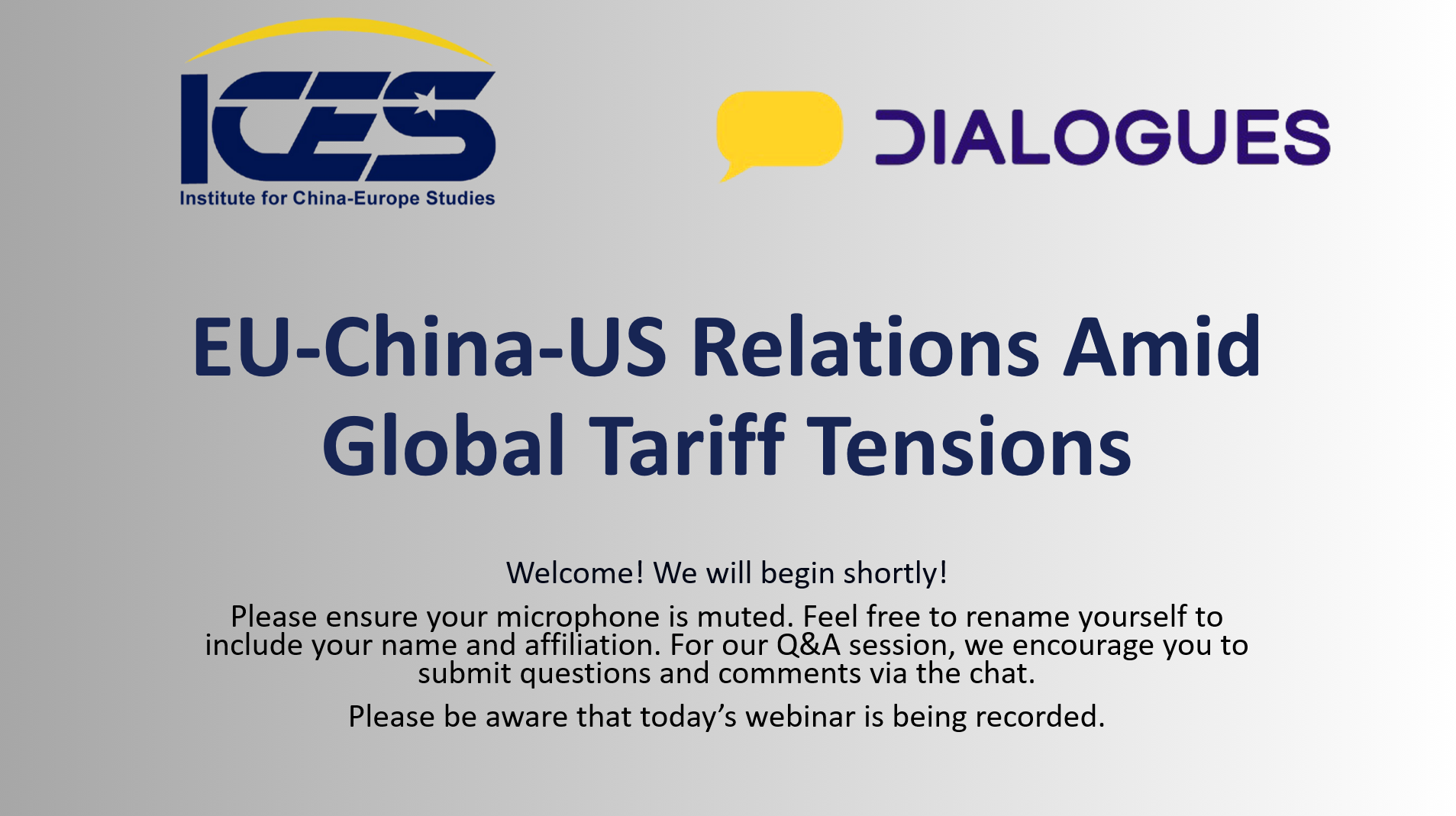 Webinar on EU-China-US Relations Amid Global Tariff Tensions