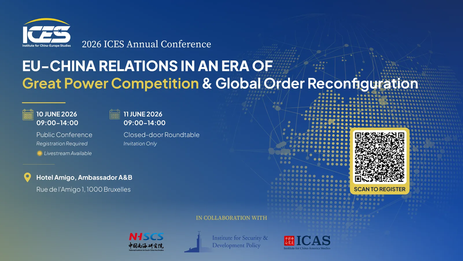 ICES Annual Conference: EU-China Relations in an Era of Great Power Competition and Global Order Reconfiguration